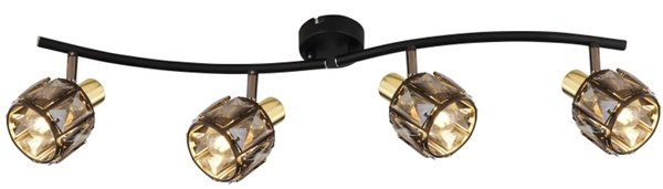 Sufitowa lampa Indiana 54357-4B reflektorki czarne przydymione