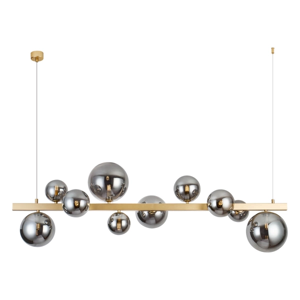 Kulista lampa wisząca BUBBLES AZ5868+AZ5873 Azzardo przydymiony złoty