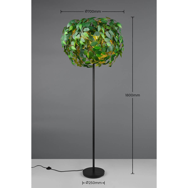 Stojąca lampa podłogowa Leavy R40463015 RL Light drzewo zielona czarna