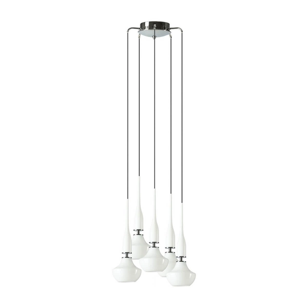 Lampa zwisowa do salonu Tasos AZ0261 szklana metalowa biała