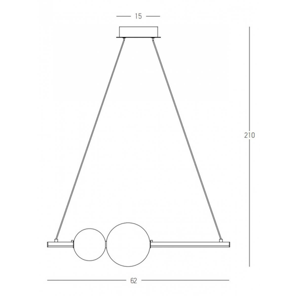 Kulista lampa wisząca 22108 LED 13W 3000K ściemnialna biała złota