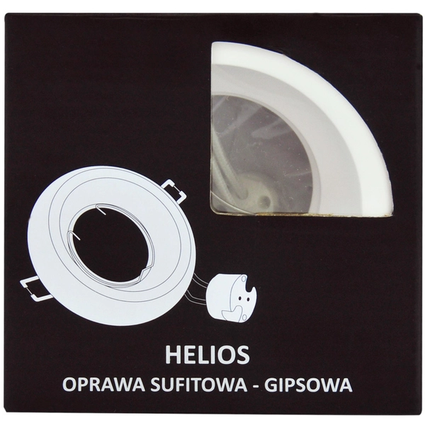 Gipsowa LAMPA sufitowa HELIOS 310002 Polux okrągła OPRAWA do zabudowy biała