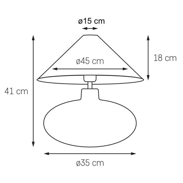 Lampa na stolik abażurowa SAWA 41130107 Kaspa do salonu czarny szary len
