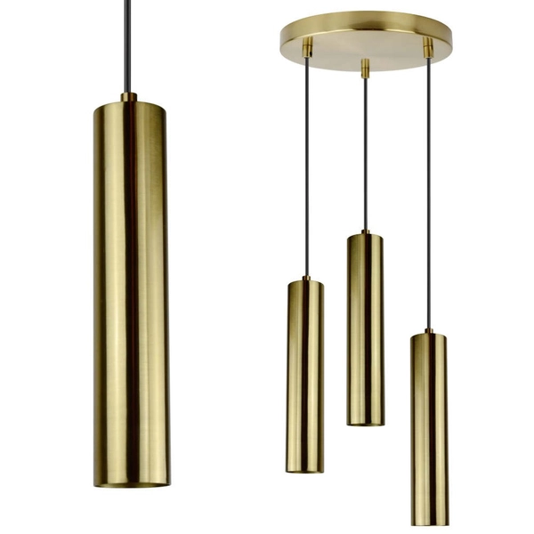 Kaskada LAMPA wisząca NAPOLI 317988 Polux nowoczesny ZWIS tuby do jadalni złote