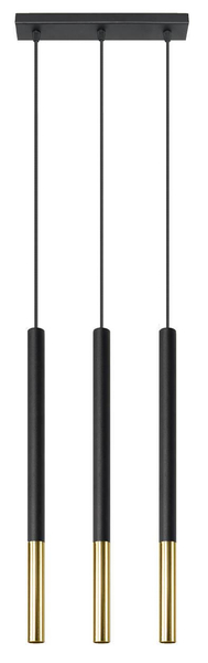 Wisząca LAMPA tuby SL.0892 metalowa OPRAWA zwis na listwie czarny złoty