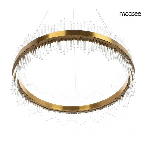 Wisząca lampa Florens MSE010100364 Moosee LED 46W 3000K do sypialni złoty biały