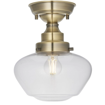 Lampa sufitowa vintage L&-197687 Light& szklany klosz mosiądz