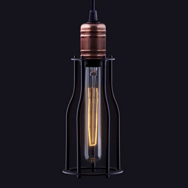 Industrialna LAMPA wisząca WORKSHOP 6337 Nowodvorski drut OPRAWA ZWIS pręt miedź czarny