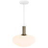 Szklana lampa wisząca do jadalni Alton 48973001 biały złoty