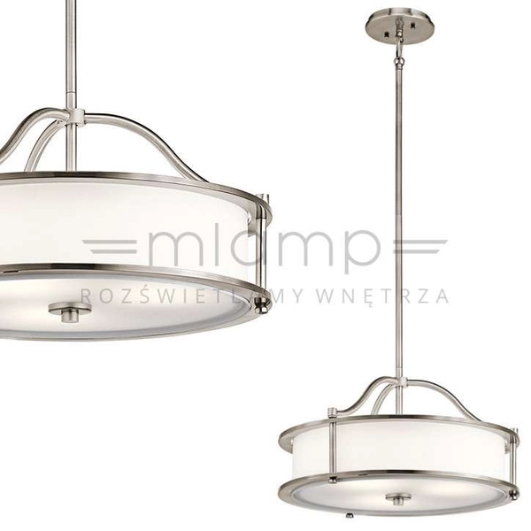 Klasyczna LAMPA wisząca KL-EMORY-P-S-CLP Elstead KICHLER okrągła OPRAWA cyna zwis biały