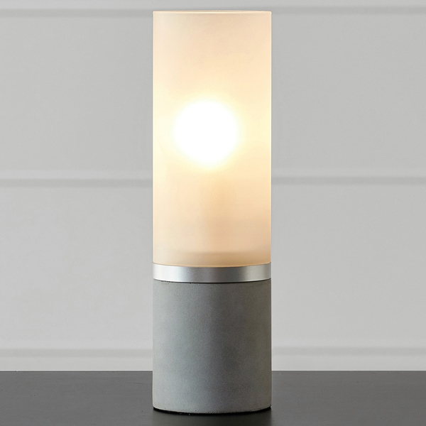 Biurkowa lampka Molo 108594 Markslojd tuba szklana betonowa biała