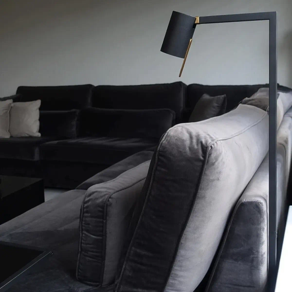 Stojąca lampa salonowa Lesley 03725/01/30 Lucide tuba metalowa czarna