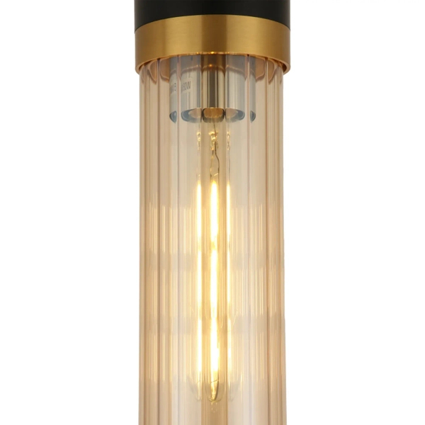 Potrójna lampa wisząca Malika 3 PL0140-3 Yaskr szkło złota czarna miodowa