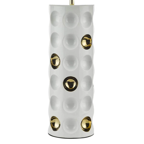 Ceramiczna lampa stołowa Dimple DIM422 Dar Lighting biała złota