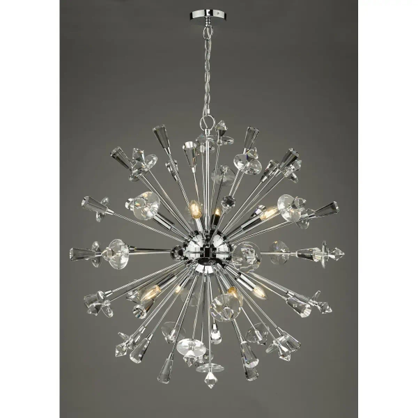 Designerska wisząca lampa Exodus EXO0850 kryształowa chrom