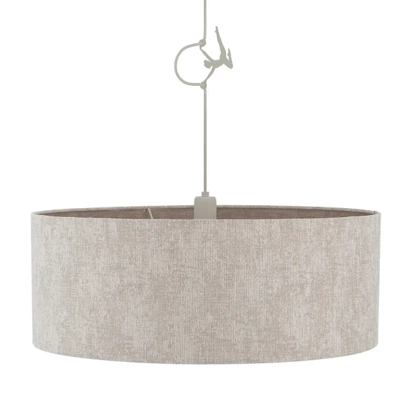 Tkaninowa lampa wisząca CEDRO 11665 z abażurem beżowa