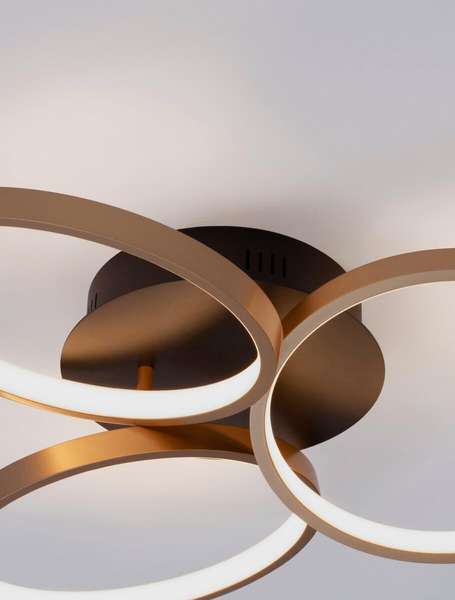 Nowoczesna lampa sufitowa Croix rings LED 28W 3000K złota czarna