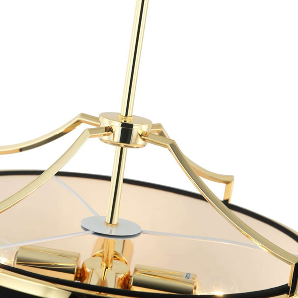 LAMPA wisząca Stesso Gold Nero S Orlicki Design okrągła OPRAWA abażurowa w stylu klasycznym czarna złota