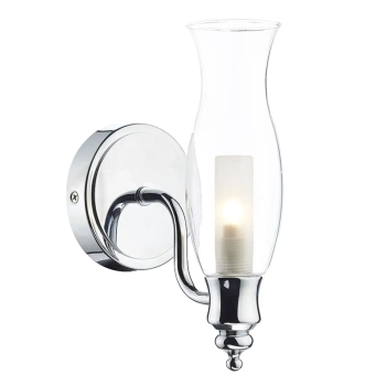 Szklana ścienna lampa do łazienki Vestry VES0750 wazon IP44 chrom