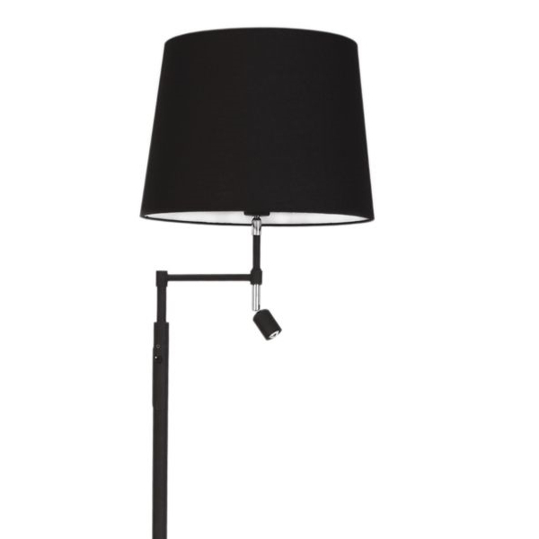 Stojąca lampa podłogowa Orlando abażurowa do salonu czarna