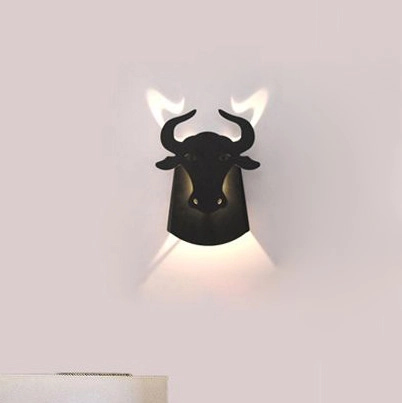 Lampa ścienna ORIGAMI BULL-B metalowa kinkiet LED 6W 3000K byk czarny