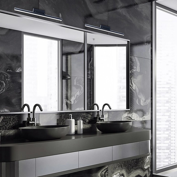 Ledowa listwa łazienkowa Evan 18W 4000K czarna minimalistyczna