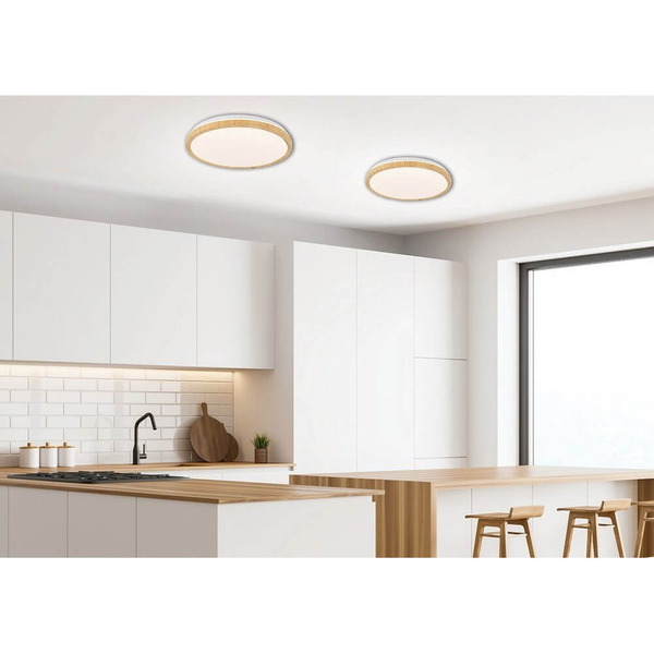 Drewniany plafon Gandava 14-75253 LED 24W 4000K okrąg biały
