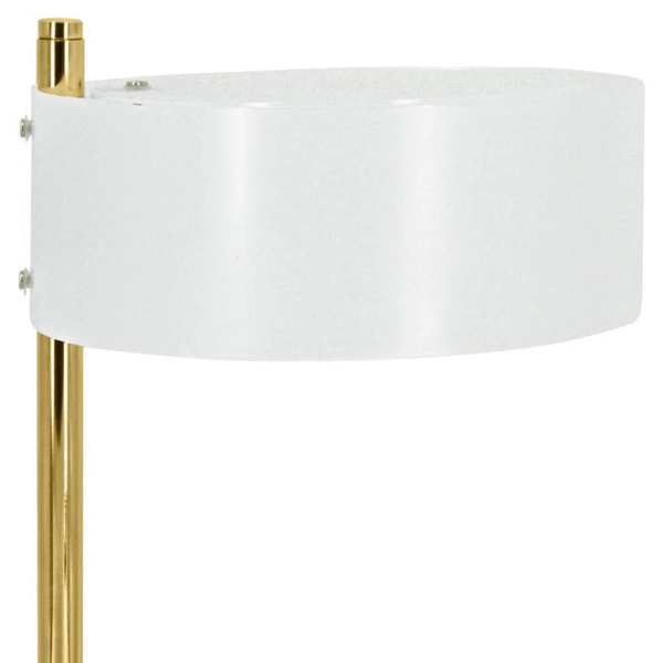 Stojąca LAMPA stołowa DRS8006/1D TR GL Elem metalowa LAMPKA nocna loftowa złota biała