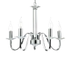 Żyrandol klasyczny PIQUE chrom przezroczysty metalowy E14 5-punktowy do jadalni PIQ0550