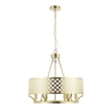 Wisząca LAMPA glamour Verno Old Gold Orlicki Design metalowa OPRAWA ażurowy zwis złoty satynowy kremowy