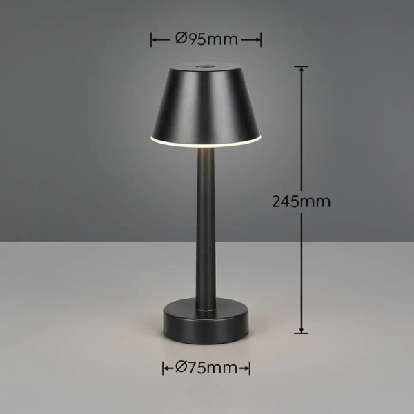 Dotykowa lampka stołowa VIDAL R54991132 LED 1,5W 3000K IP44 czarna