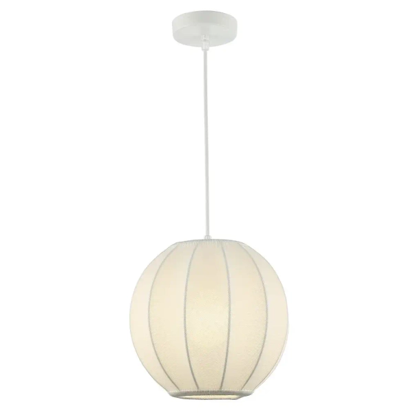Skandynawska lampa wisząca Dana ML1805 kula tkanina biały