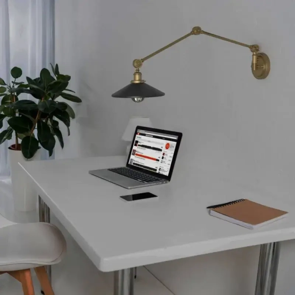 Regulowany kinkiet ścienny Retro ABR-KRNW-GB Abruzzo czarny złoty