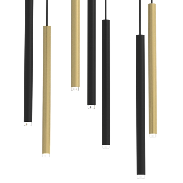 Metalowa lampa zwisowa Monza MLP8843 Milagro sople czarne złote