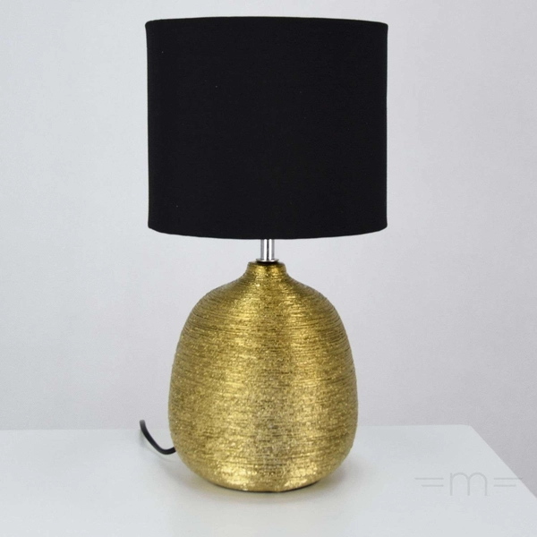Ceramiczna LAMPA stołowa OSCAR 107068 Markslojd abażurowa LAMPKA stojąca złota czarna