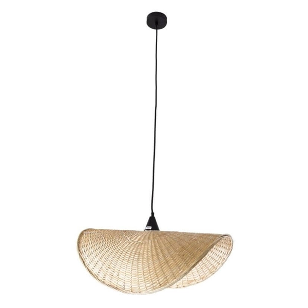 Sypialniana lampa wisząca Koshi P0498 Maxlight boho ratan beżowy czarny