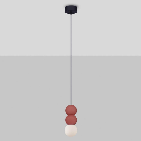Wisząca lampa nad wyspę IBAGUE LE44664 bombki biała czerwona