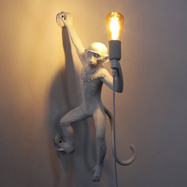 Ścienna lampa małpka Monkey ABR-KAR3-B Abruzzo dekoracyjna biały