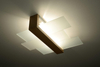 Plafon LAMPA sufitowa SL.0076 szklana OPRAWA drewno naturalne