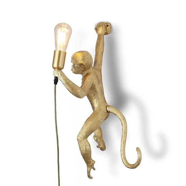 Kinkiet na ścianę małpka Monkey ABR-KAR3-G Abruzzo ozdobny złoty