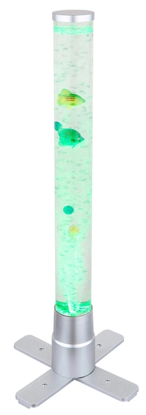 Dekoracyjna lampka podłogowa Mendoza z rybkami LED RGB 0,06W srebrna