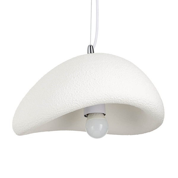 Zwisowa lampa jadalniana Stone DN426-300 kamień metalowa biała