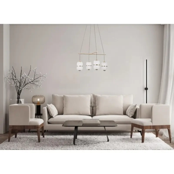 Jadalniana lampa wisząca Alani PND-34375-4-BK LED 96W 3000K czarny złoty
