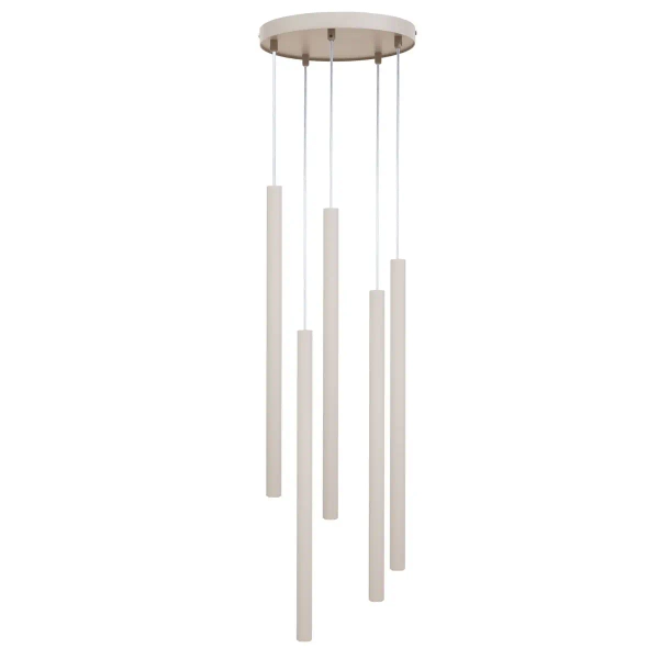 Modernistyczna wisząca lampa Sopel 5 41460 tubki sople szare beżowe