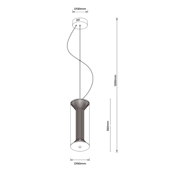 Podłużna lampa zwisowa Aeris LP-2137/1P TR LED 16W CCT przezroczysta czarna