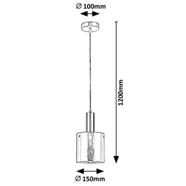 Szklana LAMPA wisząca DONATI 5249 Rabalux loftowa tuba do sypialni chrom