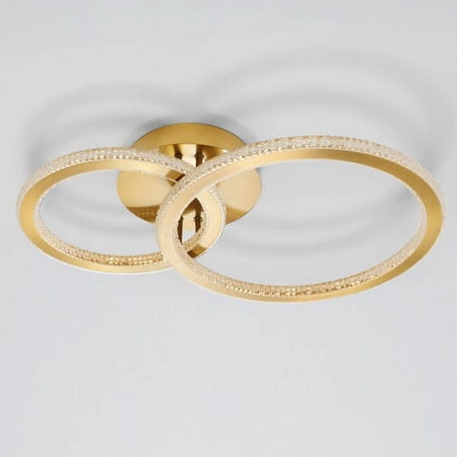 Modernistyczna LAMPA plafon MONTE LE41694 Luces Exclusivas sufitowa OPRAWA glamour LED 48W 2928K pierścienie rings zote