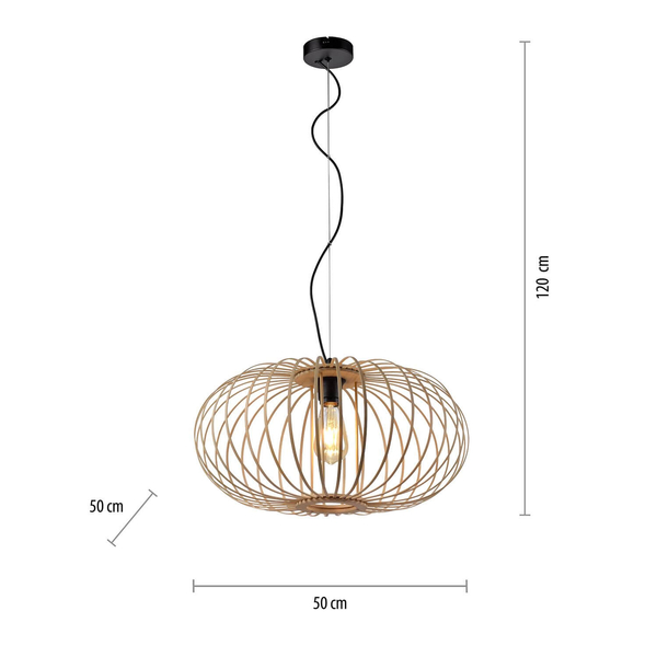Ekologiczna lampa wisząca Racoon industrial drewniana