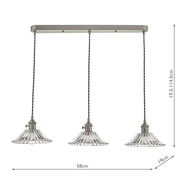Lampa wisząca nad wyspę Hadano HAD3661-04 Dar Lighting chrom przezroczysta