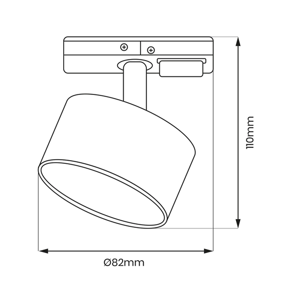Sufitowa lampa do szyny 1-fazowej Cyklop ML1197 okrągła czarny